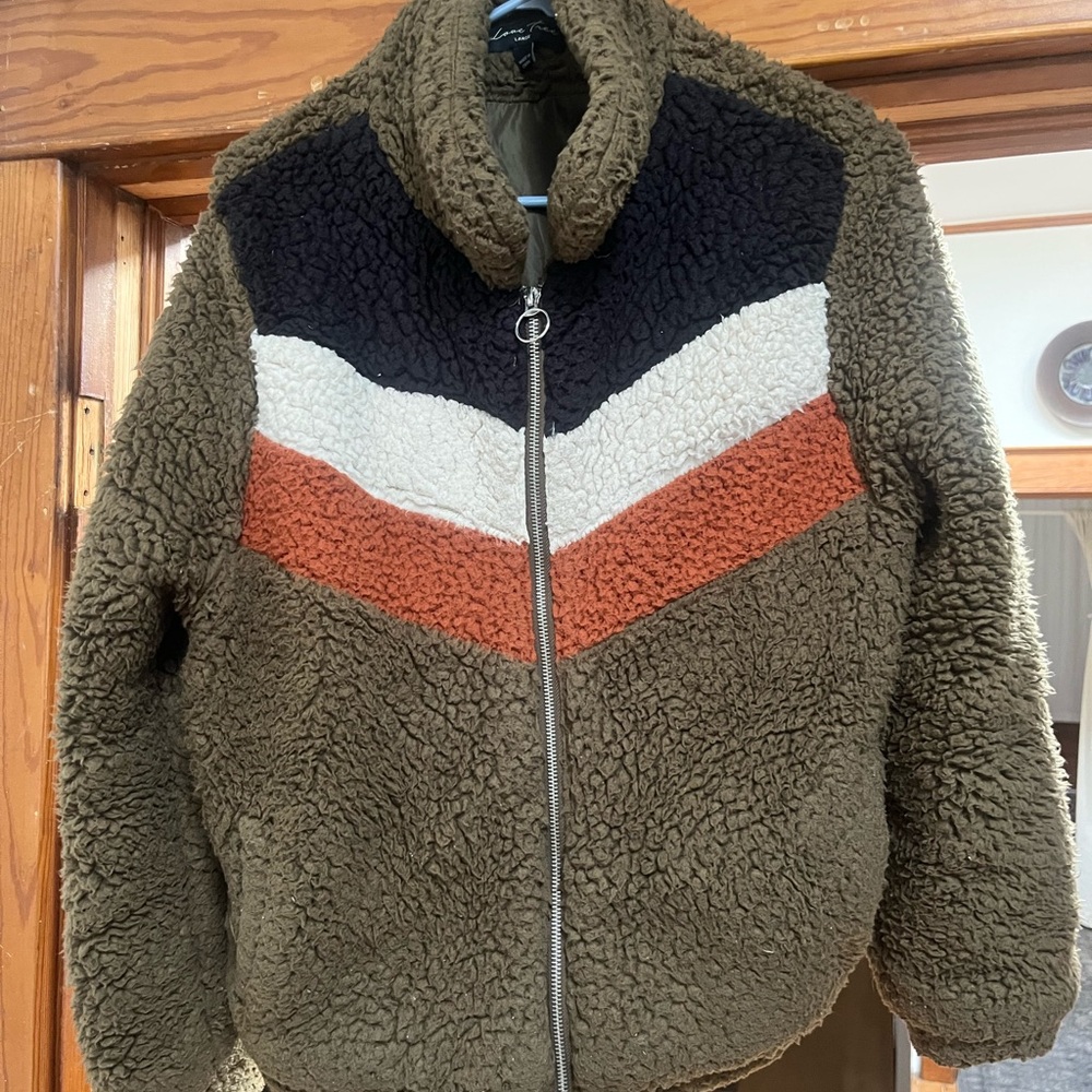 Love Tree Multicolor Sherpa Bomber Jacket